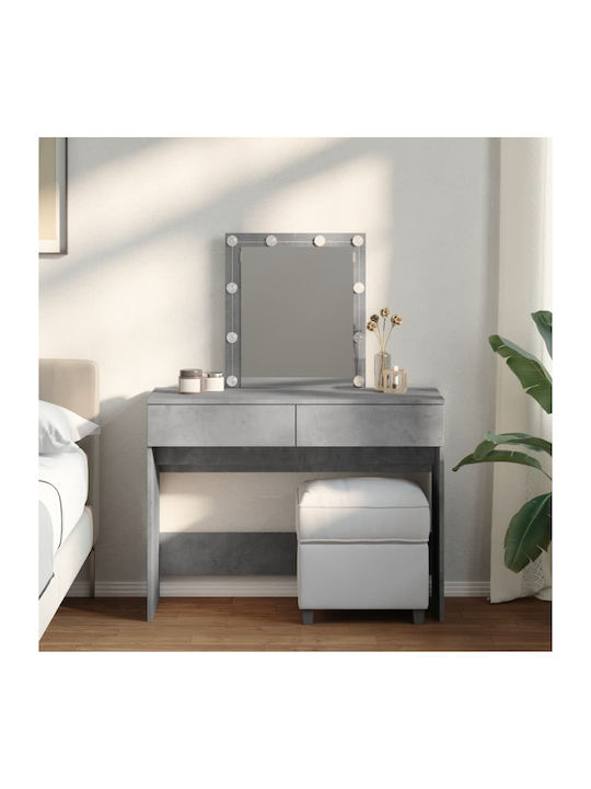 Schminktisch Hölzern Grey mit Spiegel 100x40x130cm