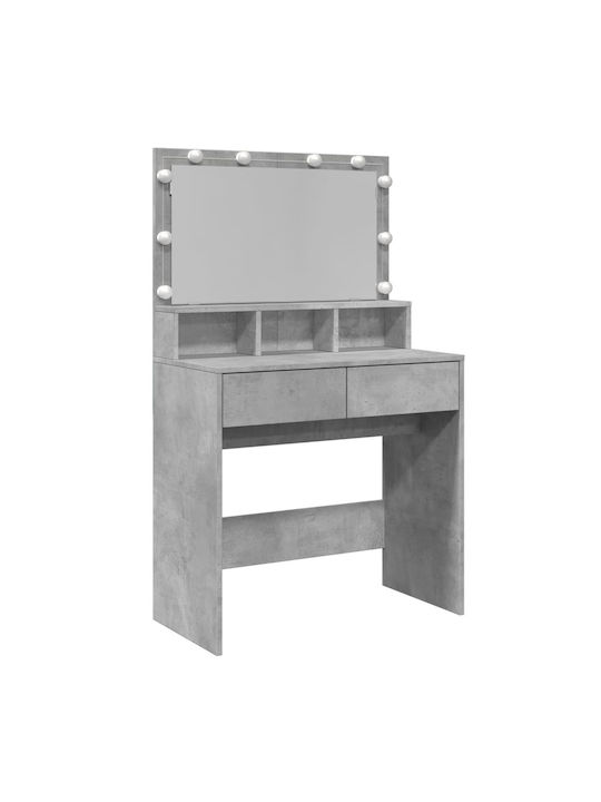 Wooden Makeup Dressing Table Grey with Mirror 8...