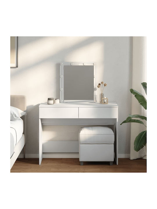 Schminktisch Hölzern White mit Spiegel 100x40x1...