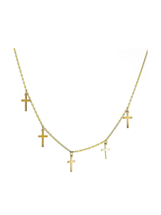 Goldsmith Women's Cross from Gold Plated Silver with Chain