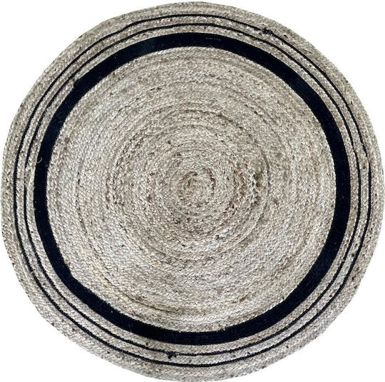 InTheBox Box Round Summer Jute Rug Black Ø180cm