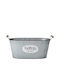 Planter Wooden Silver 39.5x17.5x19.5cm.