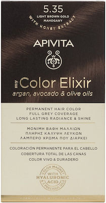 Apivita My Color Elixir Set Hair Dye no Ammonia 5.35 Light Chestnut Honey 50ml