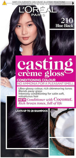 L'Oreal Paris Casting Creme Gloss Vopsea Temporară de Păr fără amoniac 210 Negru Albastru 48ml