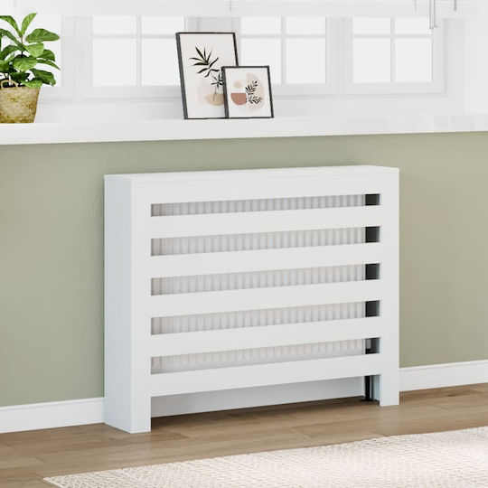 vidaXL White Particleboard Radiator Cover 104x20x82cm