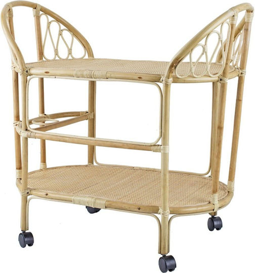 Artekko Oval Beistelltisch Rattan aus Bambus Natürliche M91.4xP53.9xH86.4cm