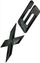 Set litere metalice negre BMW X 6 pentru mașină 242486, 180mm X 30mm, 2 bucăți