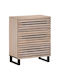 Storage Drawer Chest Made of Metal and Wood L60xW34xH75cm