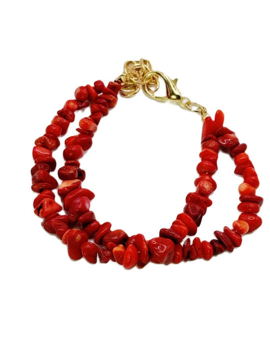 Double Red Coral Bracelet