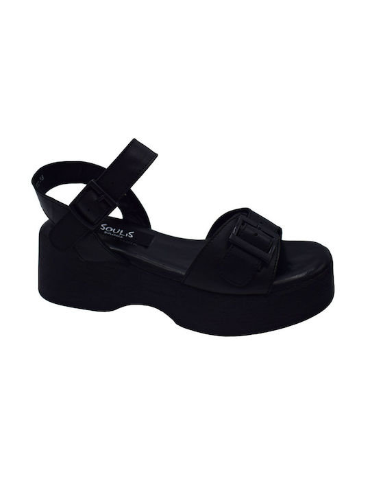 Soulis Shoes Platforme dama Negre