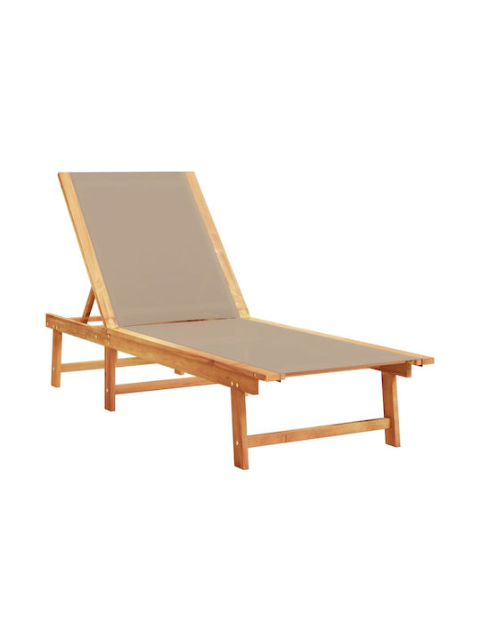 Liegestuhl Hölzernes mit Kissen Braun 170x66x33...
