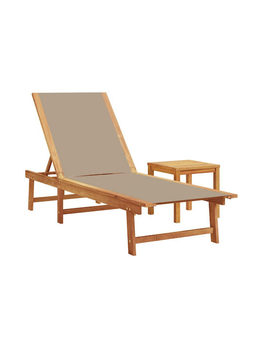 Liegestuhl Hölzernes mit Kissen Braun 170x66x33...