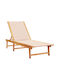 Deckchair Wooden with Cushion Beige 170x66x33.5cm.