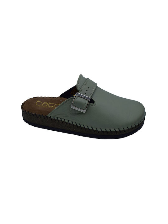 Tatoo Leather Anatomic Clogs Green