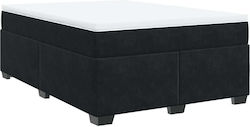 Boxspring Στρώμα Bed Base Double made of Wood Black 140x200cm.