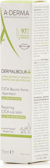A-Derma Dermalibour+ Repairing Cica Lip Balm 15ml