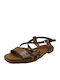Sandale Casual Damă Flatforme Din Piele Maro