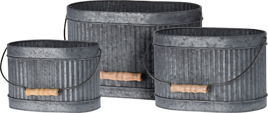 Plant Pot Metal Gray