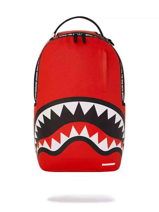 Sprayground Shark Σχολική Τσάντα Πλάτης Γυμνασίου - Λυκείου σε Κόκκινο χρώμα 21lt