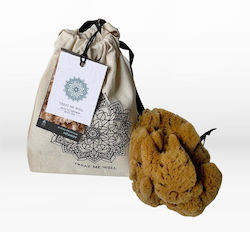 Treat Me Well Natural Bath Sponge Burete de Baie Natural Maro 1buc