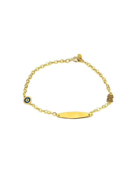 Goldsmith Kids Bracelet ID from Gold 14K with Evil Eye