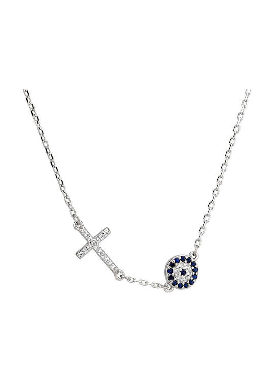 Goldsmith Colier Ochi Protector Din Argint Cu Zircon Albastru