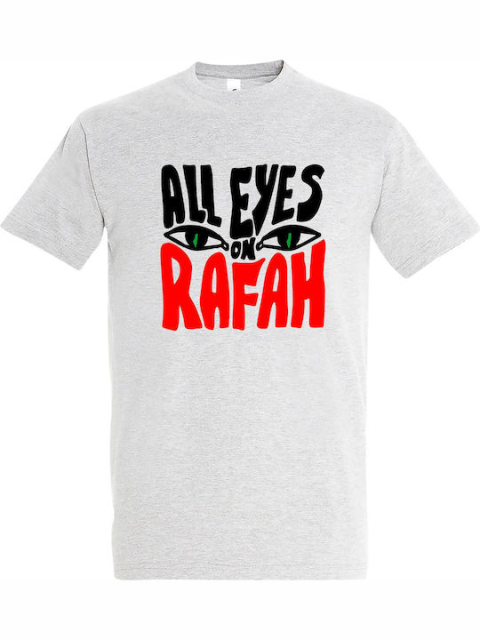 All Eyes On Rafah Gaza T-shirt Gray Baumwolle