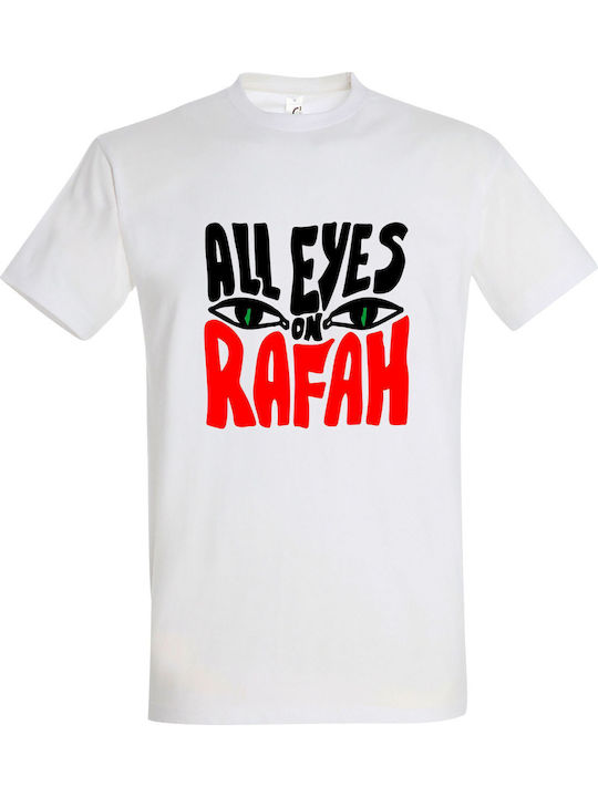 All Eyes On Rafah Gaza T-shirt Weiß Baumwolle