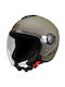 Pilot Fly SV Military Green Matt Motorcycle Helmet Jet ECE 22.06 1300gr with Sunvisor