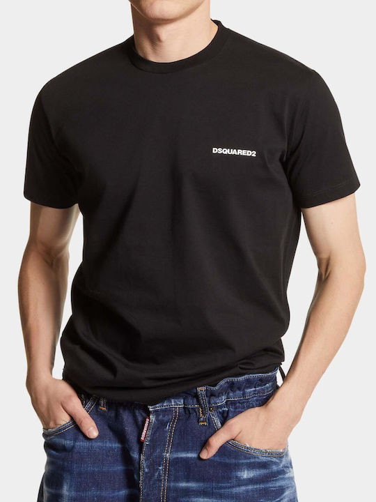 Dsquared2 T-shirt Bărbătesc cu Mânecă Scurtă Negru