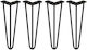 4 X Picioare de mobilier Hairpin de 14" cu 3 brațe, 10mm, negre