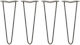 4 x 14 Inch Hairpin Furniture Legs 2 Prong 10mm Raw Steel