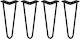 4 x 12 Inch Hairpin Furniture Legs with 2 Prongs and 12mm Black Color