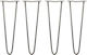 4 X 16" Hairpin Legs 2 Prong 10mm Raw Steel