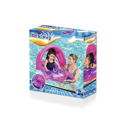 Bestway Βρεφικό Σωσίβιο Swimtrainer με Διάμετρο 86εκ. και Σκίαστρο για 6 Μηνών έως 2 Ετών Ροζ Κάβουρας