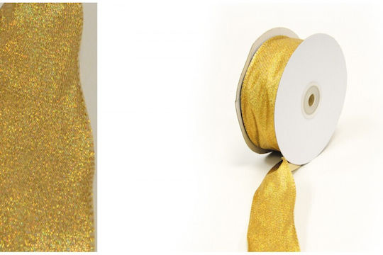 Single-sided Satin Ribbon Gold 3.8cm X 25y