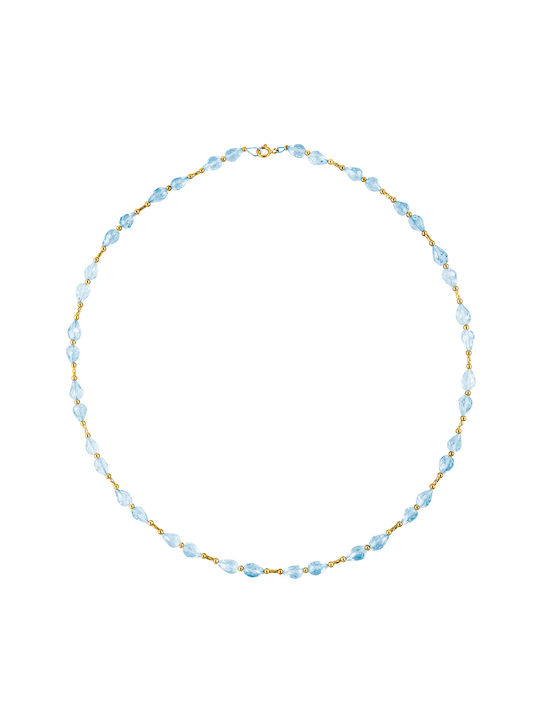 Necklace 18K Gold Elements Aqua F125512