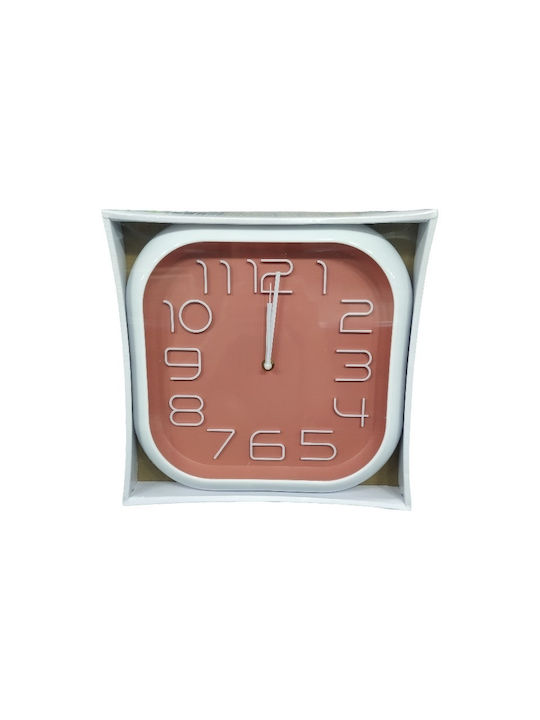 Wall Clock Plastic Pink Ø30cm