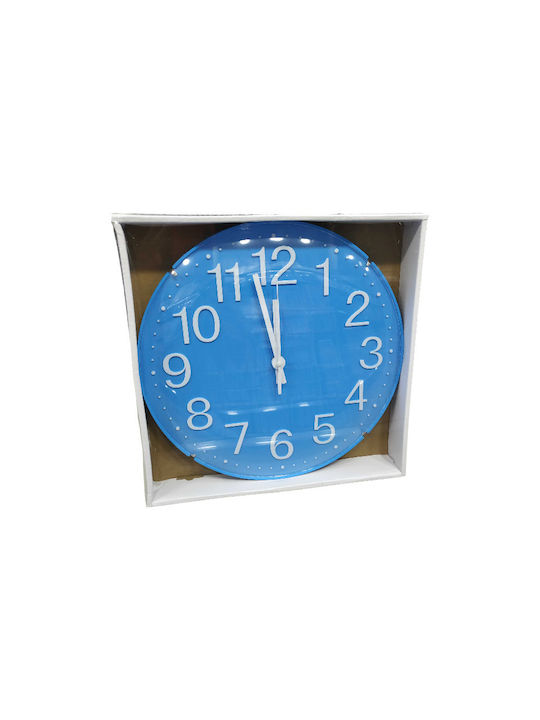 Wall Clock Plastic Blue Ø30cm