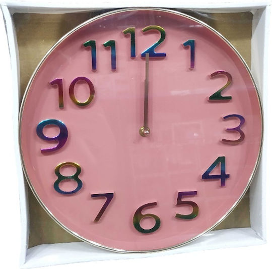 Tradesor Plastic Pink Wall Clock Ø30cm