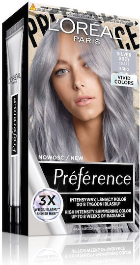 L'Oreal Paris Preference Vivid Colors Βαφή Μαλλιών 10.112 Silvergrey