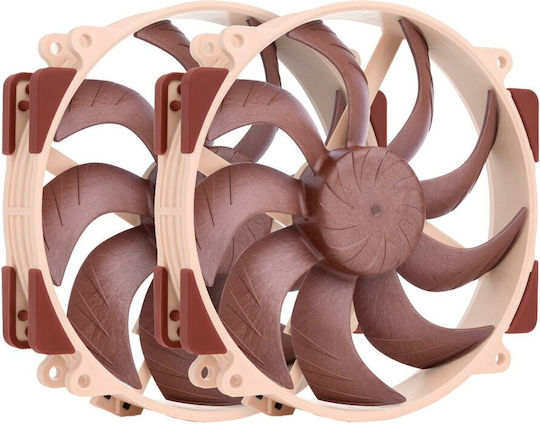 Noctua NF-A14X25R G2 PWM SX2-PP Case Fan 140mm (1500rpm / 91.5cfm) Without LED Lighting And 4-Pin Connection 2pcs Brown