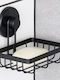An der Wand montiert Badezimmerregal Metallisch 13.4x11.5x11.5cm Schwarz