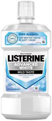 Listerine Advanced White Mild Taste Mouthwash 500 Ml Oral Solution Unisex