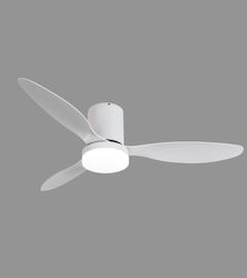 Aca Ceiling Fan 29cm with Light and Remote Control White