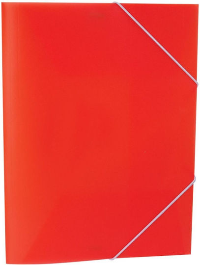 Folder Transparent with Rubber Band and Ears for Paper A4 Orange