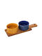 Atmosphera Ceramic Dessert Divided Serving Plate with 2 Slots Multicolour Ø11cm 3pcs