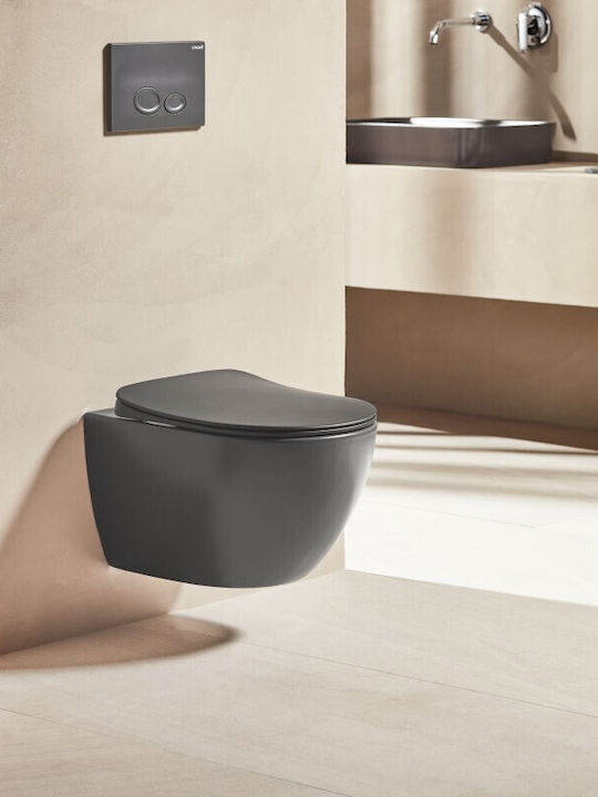Tema Wandhängende Toilette Ohne Deckel Grau