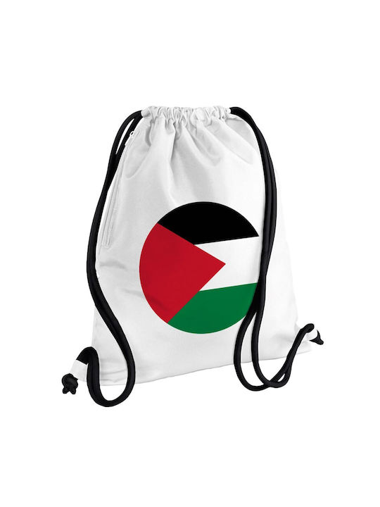Koupakoupa Σημαία Παλαιστίνης Τσάντα Πλάτης Γυμναστηρίου Λευκή
