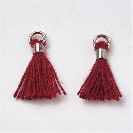 Silver Bordeaux Tassels 13mm 10pcs